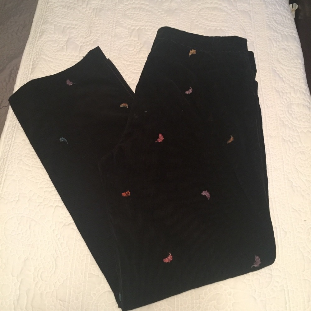 Rafaella size 12 corduroy embroidered pants
